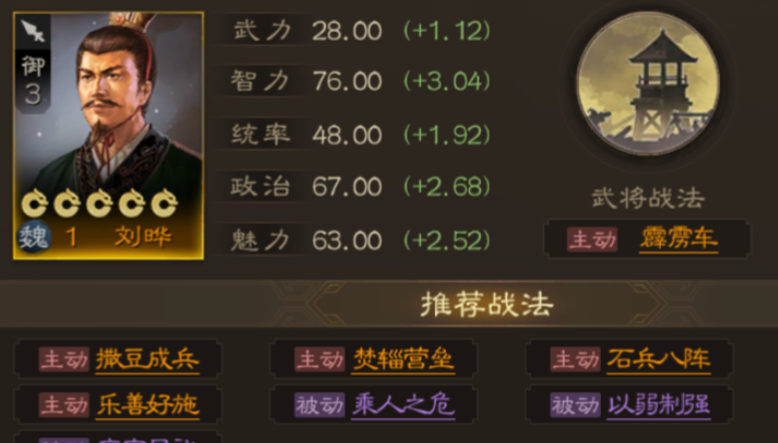 三国志战略版中刘晔有什么用