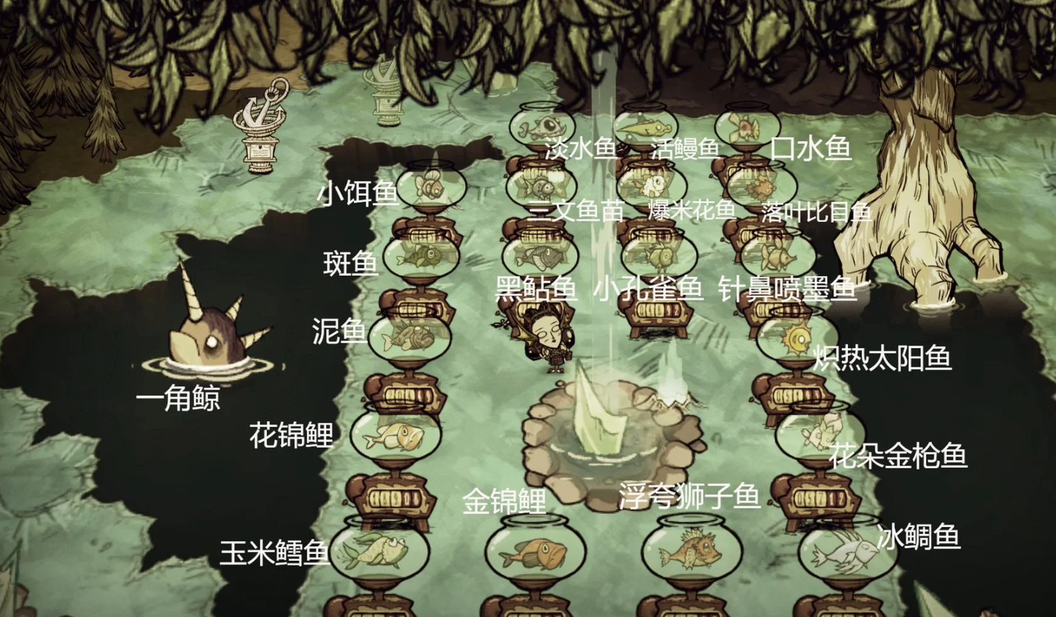 饥荒鱼缸怎么养鱼