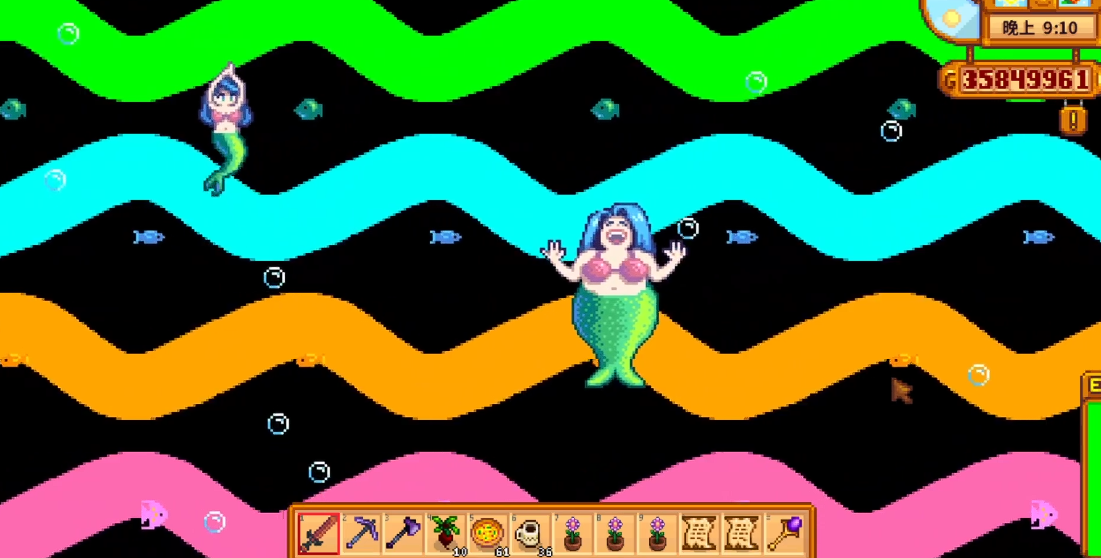 星露谷物语夜市美人鱼怎么敲击