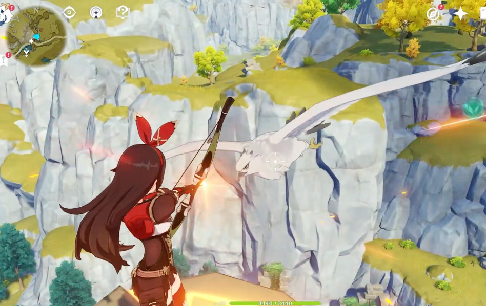 原神怎么把老鹰射下来