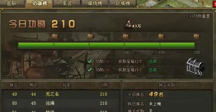 攻城掠地军功薄怎么开