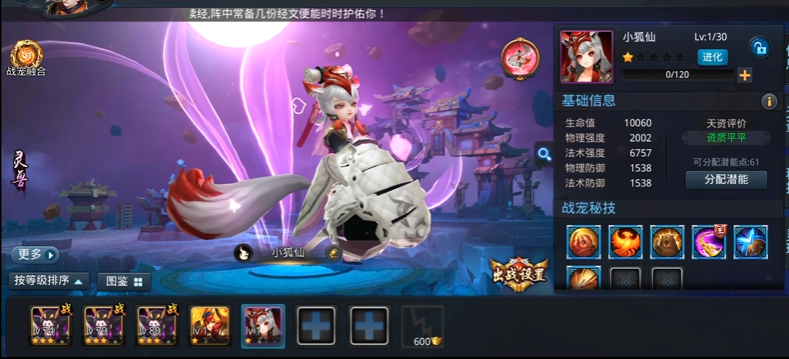 乱斗西游2战宠潜能怎么分配