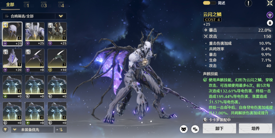 鸣潮赞妮带什么套装